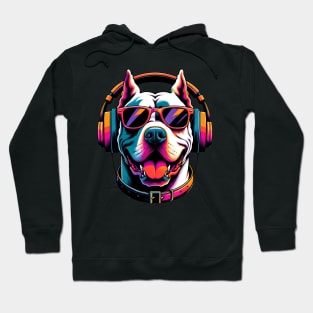 Dogo Argentino Smiling DJ with Vibrant Beats Hoodie